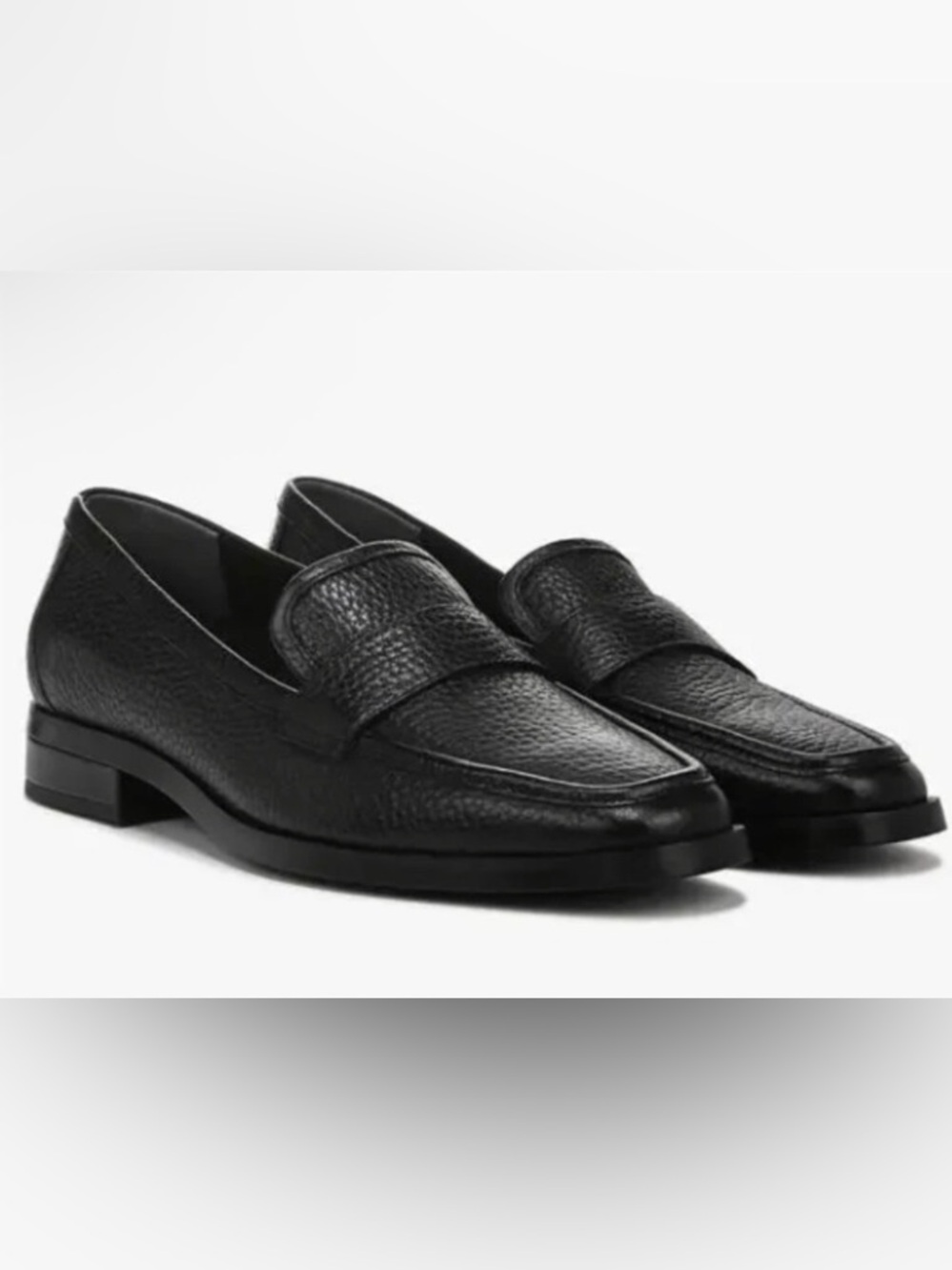 Black Leather Penny Loafers for Men